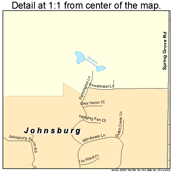 Johnsburg, Illinois road map detail