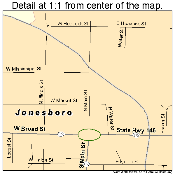 Jonesboro, Illinois road map detail