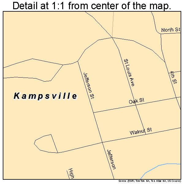 Kampsville, Illinois road map detail