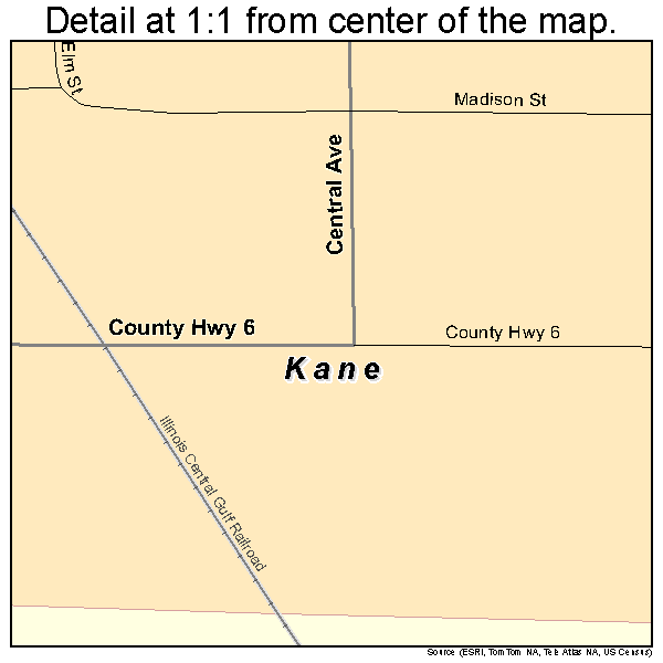 Kane, Illinois road map detail