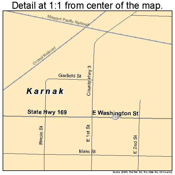Karnak, Illinois road map detail