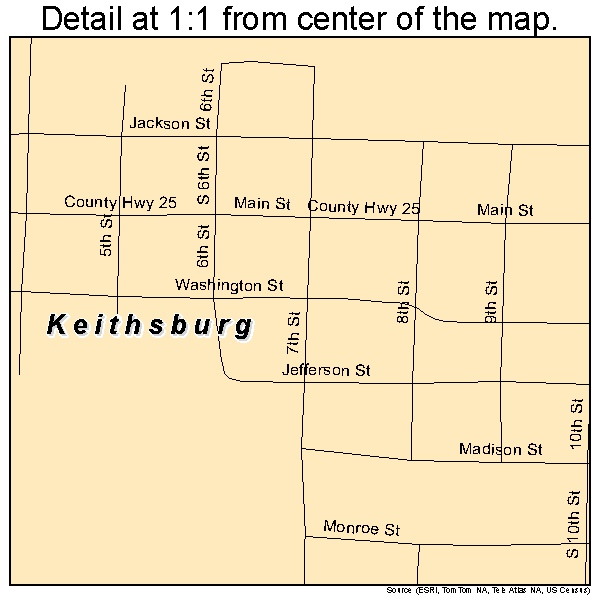 Keithsburg, Illinois road map detail