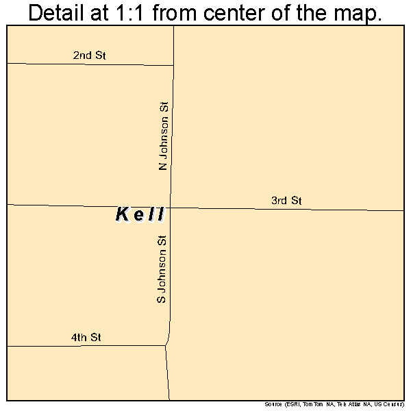 Kell, Illinois road map detail