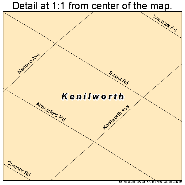 Kenilworth, Illinois road map detail