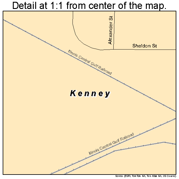 Kenney, Illinois road map detail