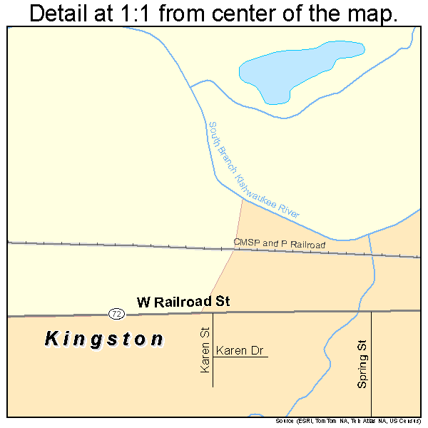 Kingston, Illinois road map detail