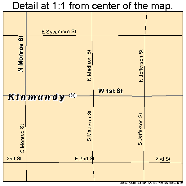 Kinmundy, Illinois road map detail
