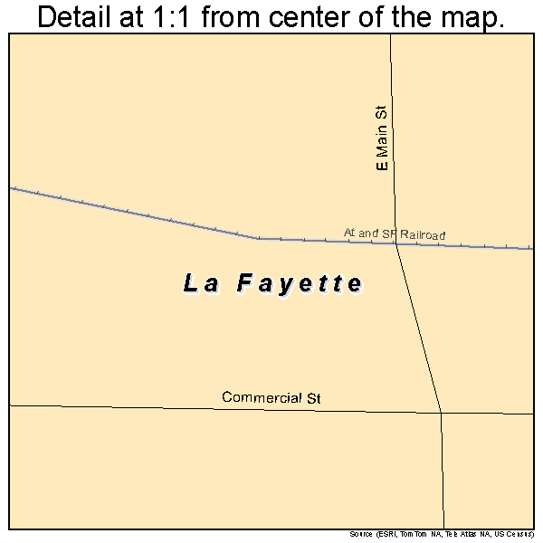 La Fayette, Illinois road map detail