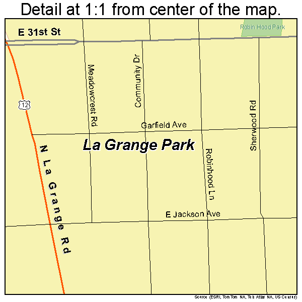 La Grange Park, Illinois road map detail