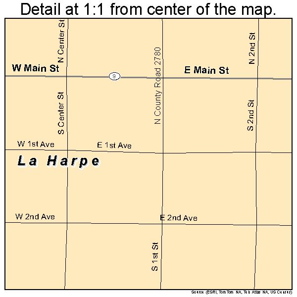 La Harpe, Illinois road map detail