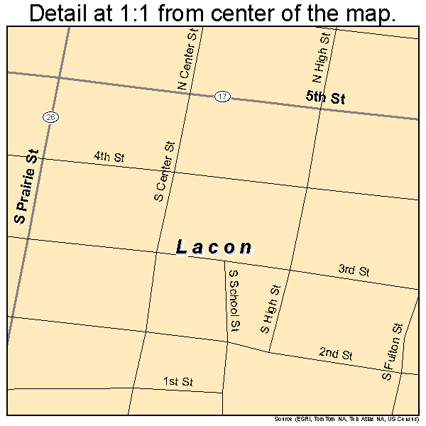 Lacon, Illinois road map detail