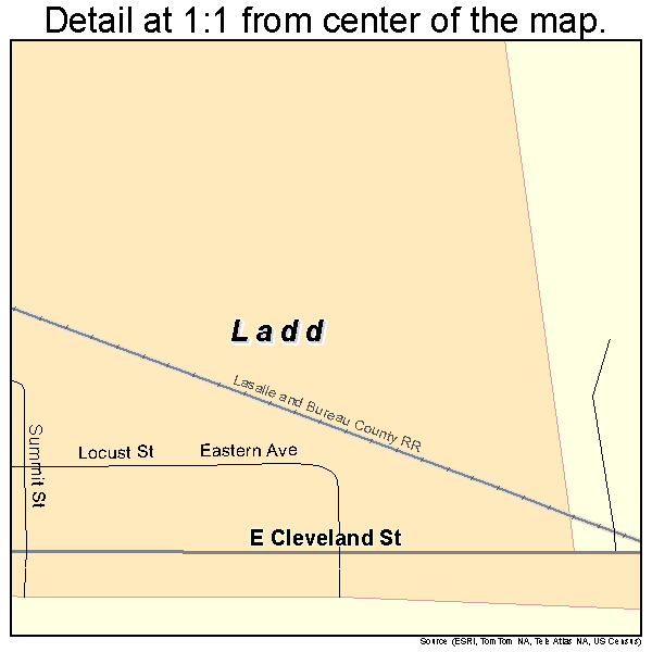 Ladd, Illinois road map detail