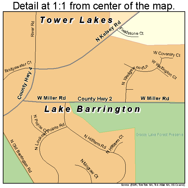 Lake Barrington, Illinois road map detail