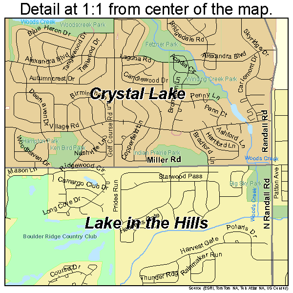 Lake in the Hills, Illinois road map detail