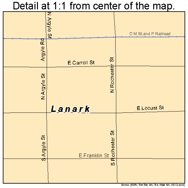 Lanark, Illinois road map detail