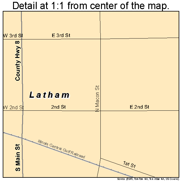 Latham, Illinois road map detail