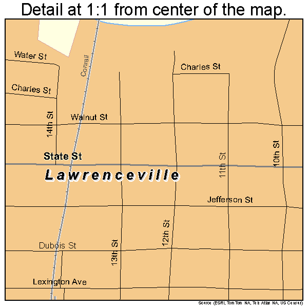 Lawrenceville, Illinois road map detail