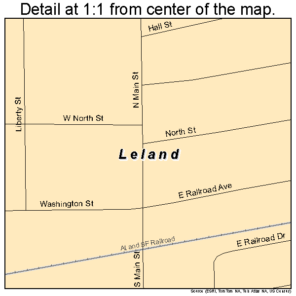 Leland, Illinois road map detail