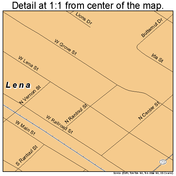 Lena, Illinois road map detail