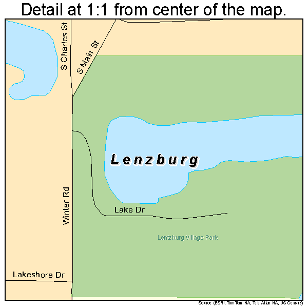 Lenzburg, Illinois road map detail