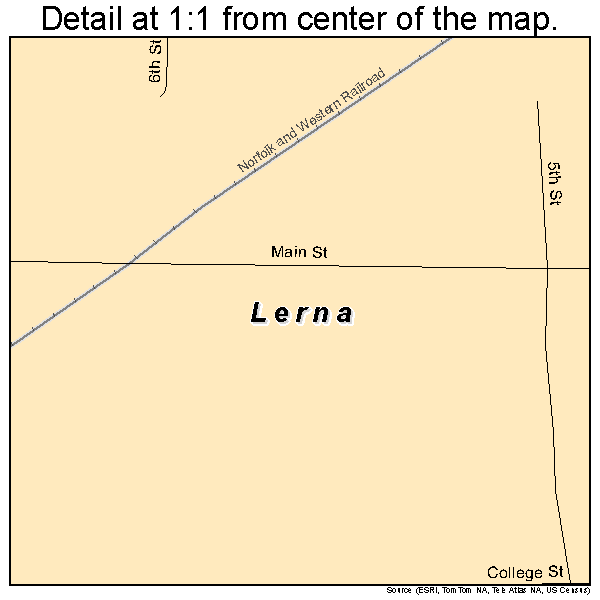 Lerna, Illinois road map detail