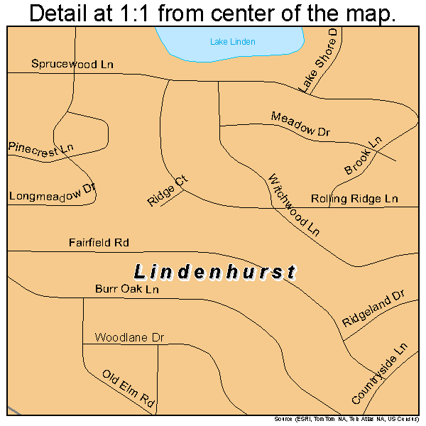 Lindenhurst, Illinois road map detail