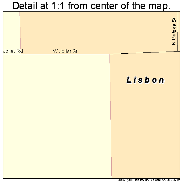 Lisbon, Illinois road map detail