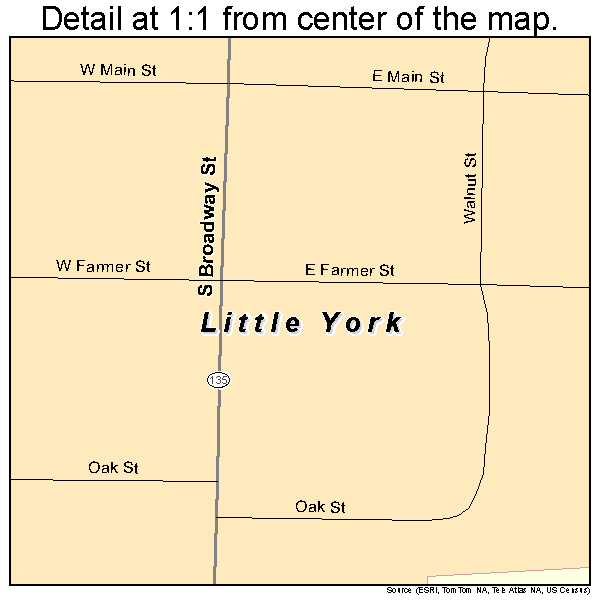 Little York, Illinois road map detail