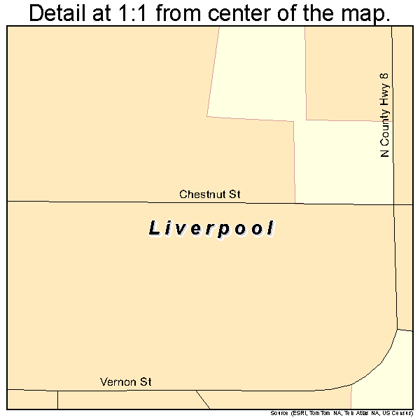 Liverpool, Illinois road map detail