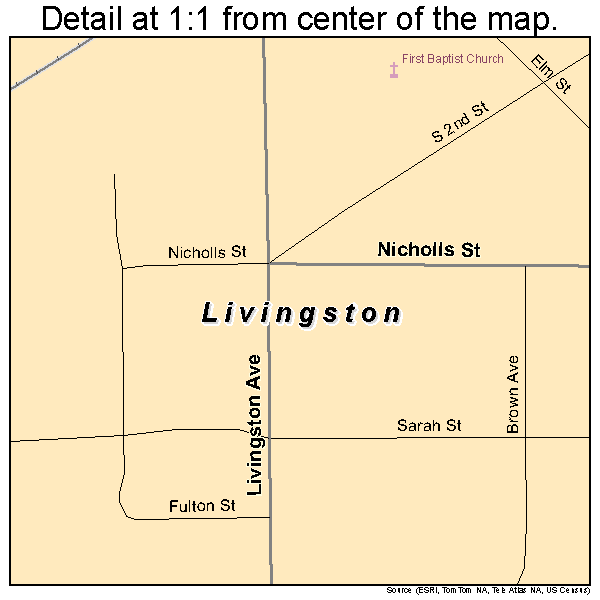 Livingston, Illinois road map detail