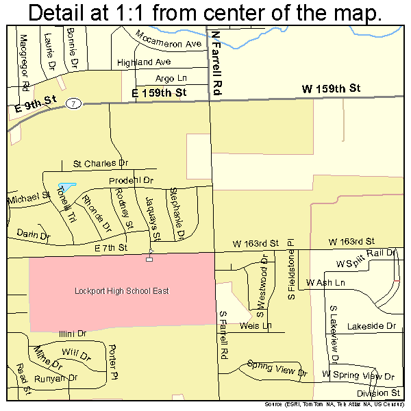 Lockport, Illinois road map detail