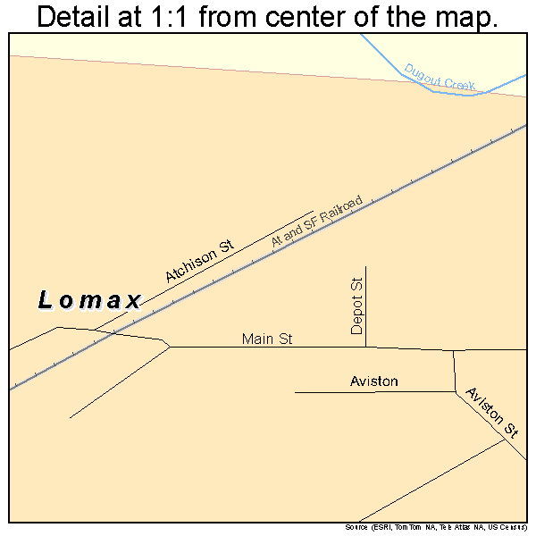Lomax, Illinois road map detail