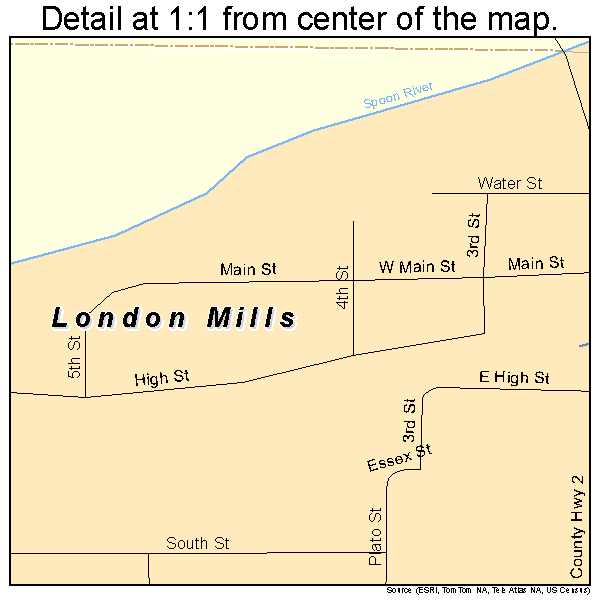 London Mills, Illinois road map detail