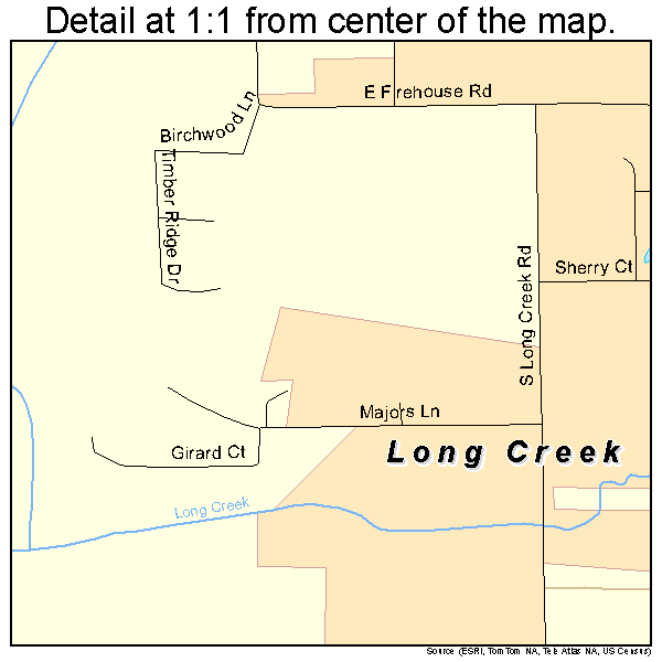 Long Creek, Illinois road map detail