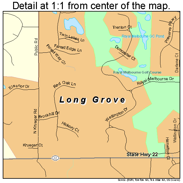 Long Grove, Illinois road map detail