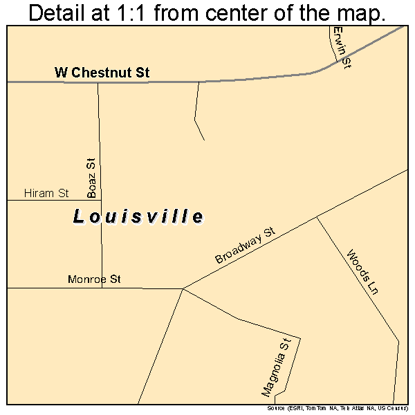 Louisville, Illinois road map detail