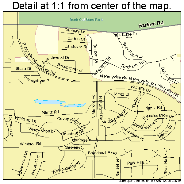 Loves Park, Illinois road map detail