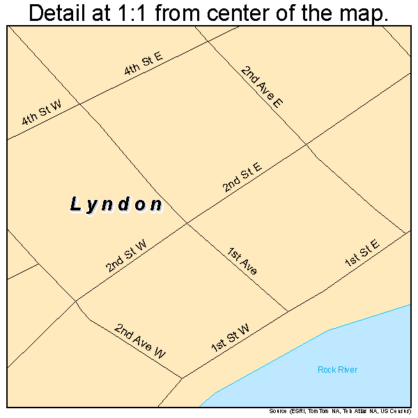 Lyndon, Illinois road map detail