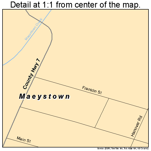 Maeystown, Illinois road map detail