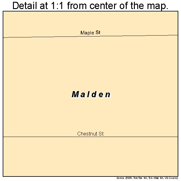 Malden, Illinois road map detail