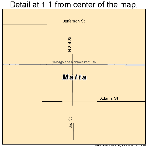 Malta, Illinois road map detail