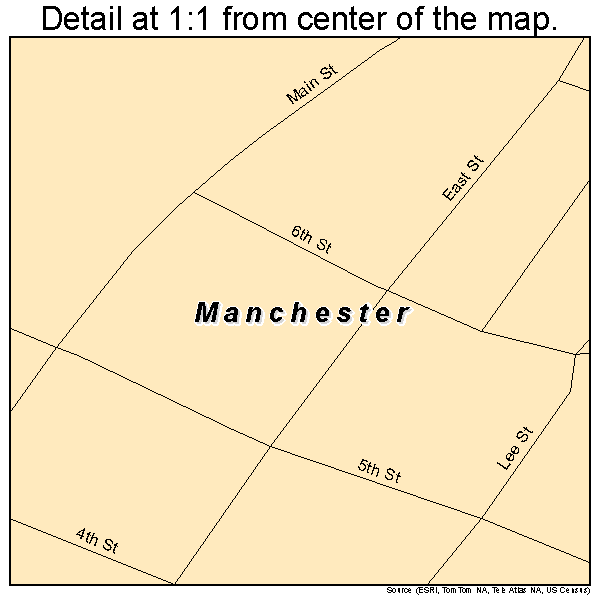 Manchester, Illinois road map detail