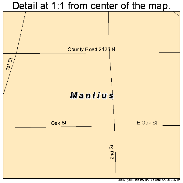 Manlius, Illinois road map detail