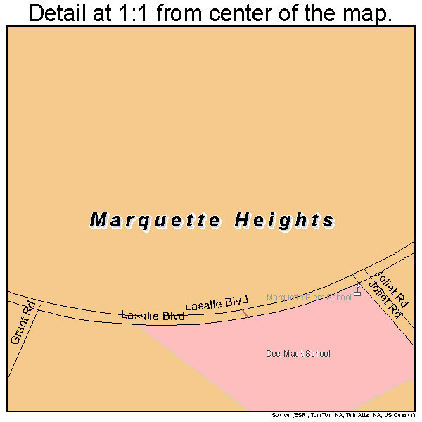 Marquette Heights, Illinois road map detail
