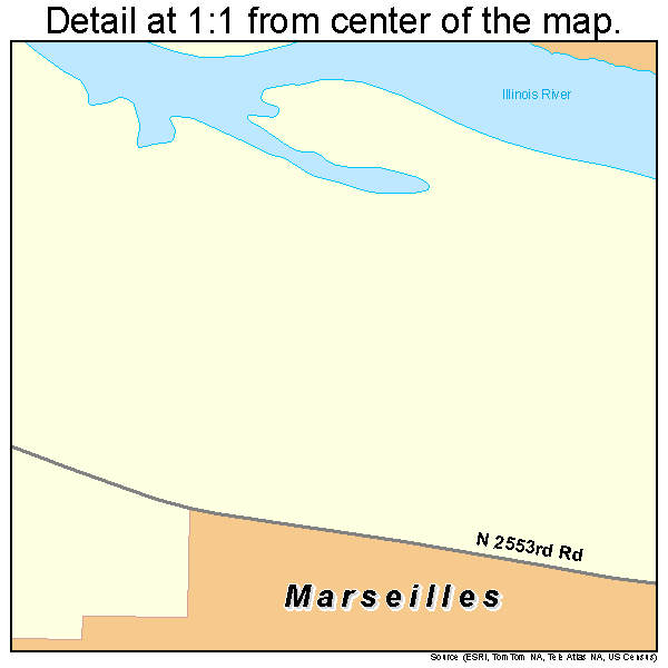 Marseilles, Illinois road map detail
