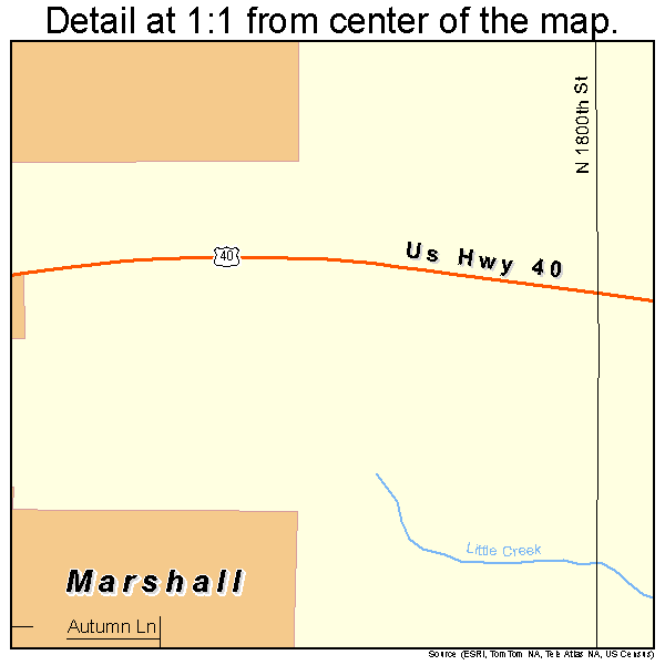 Marshall, Illinois road map detail