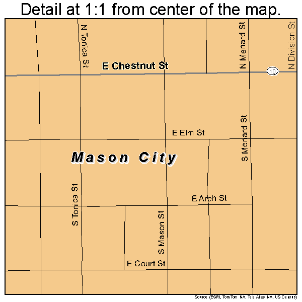 Mason City, Illinois road map detail