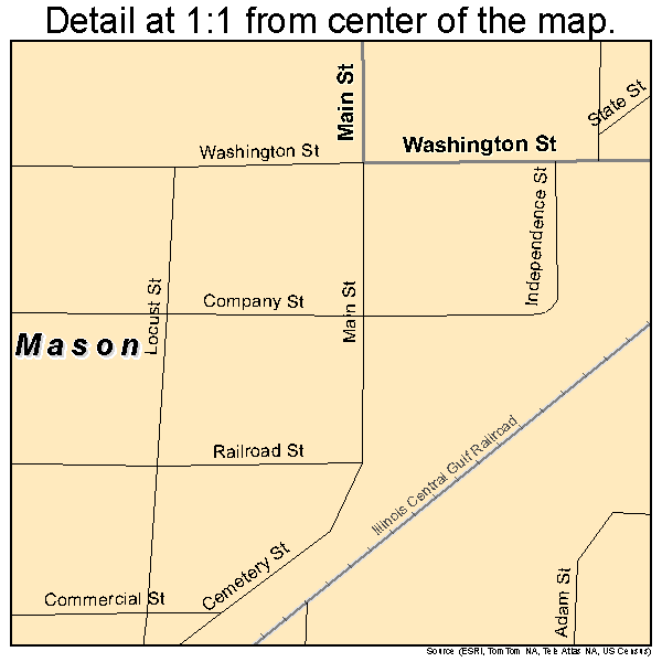 Mason, Illinois road map detail