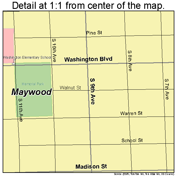 Maywood, Illinois road map detail