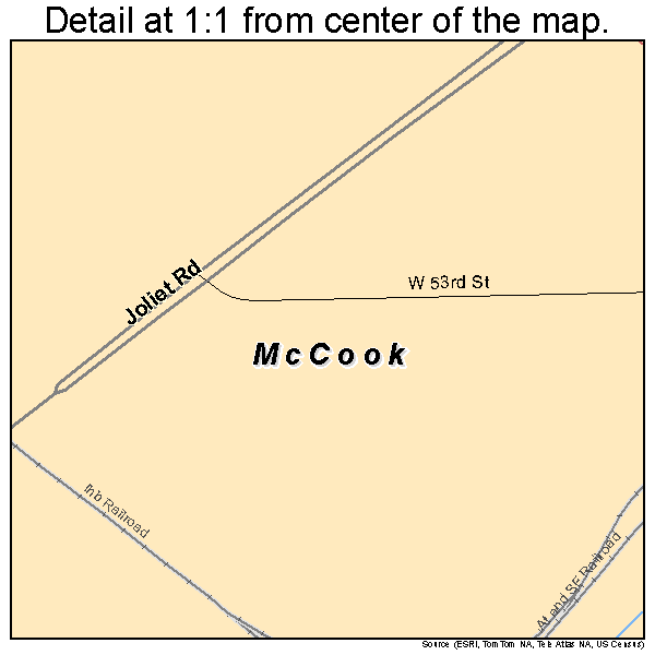 McCook, Illinois road map detail